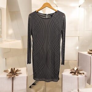 Charlotte Russe Gray Sheath Dress XL w/ Sparkling Geometric Beading 🌹